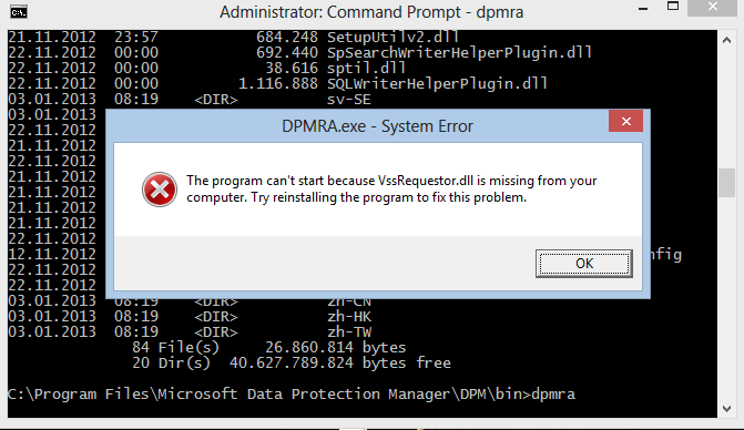 DPMRA Error
