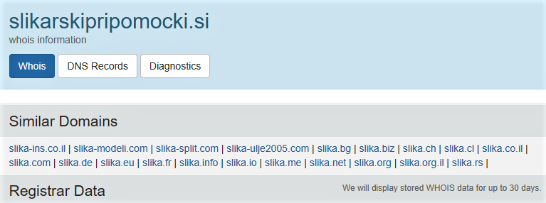 Slika kako naredimo spletno stran - registracija domene